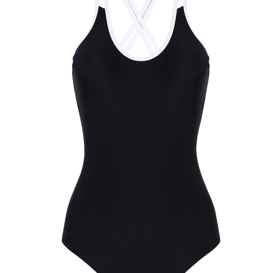 Damen Einteiliger Badeanzug mit trendigem Kreuzträger-Design EB