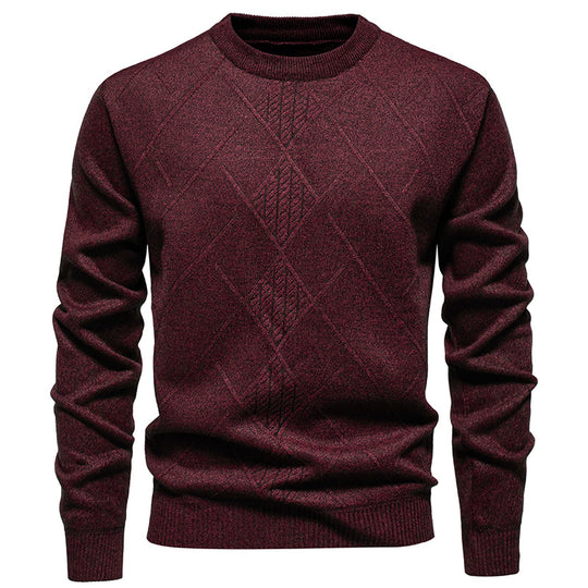 Herren Strickpullover mit modernem Rautenmuster EB