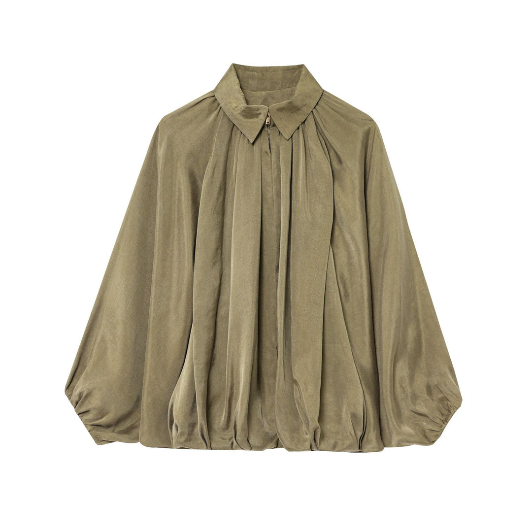 Damen elegante Bluse mit Plisseedetails EB