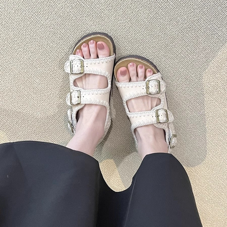 Damen bequeme Clogs mit verstellbaren Schnallen und ergonomischem Fußbett EB