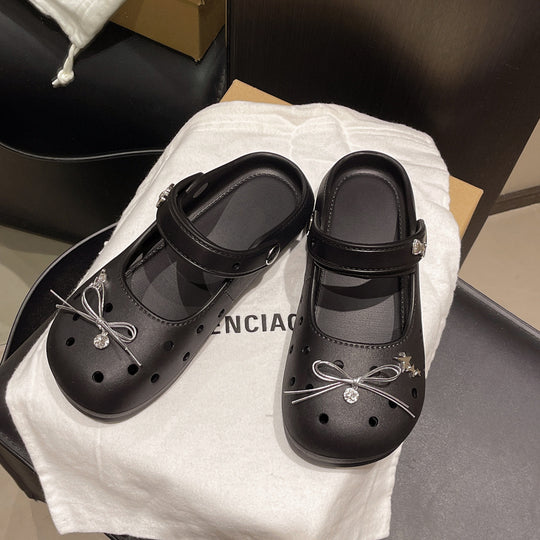 Damen Praktische Clogs mit funkelnder Dekoration und verstellbarem Riemen EB