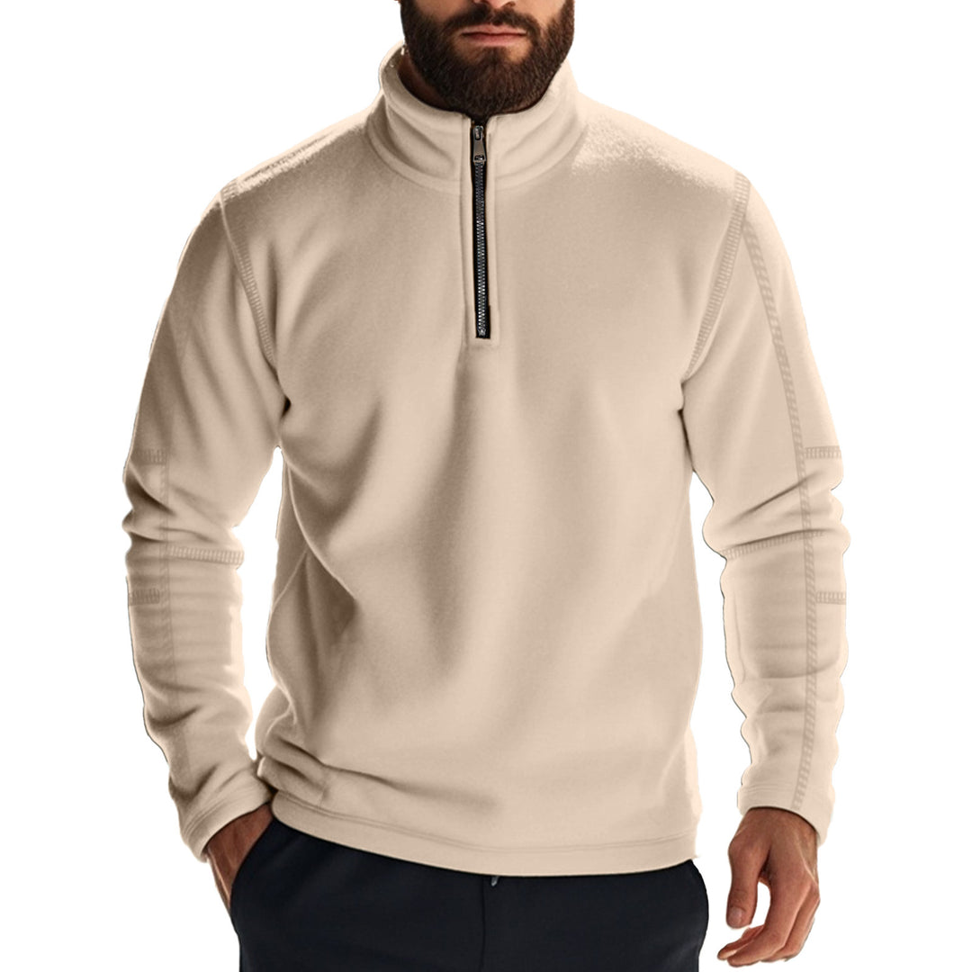 Herren Fleece-Kapuzenpullover mit halbem Reißverschluss EB