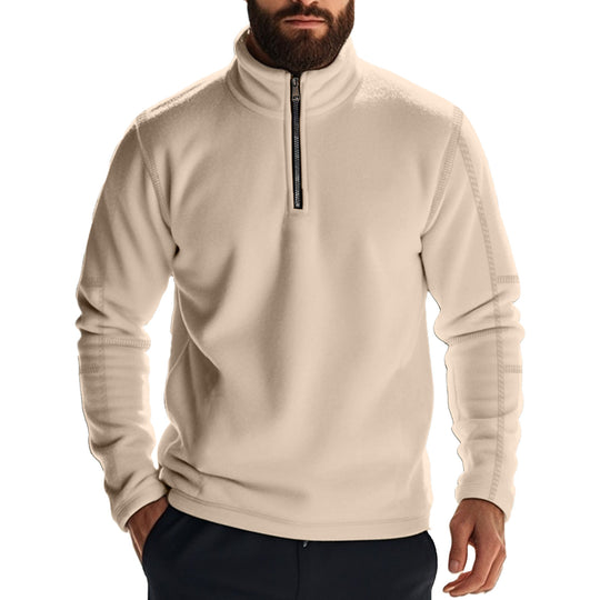 Herren Fleece-Kapuzenpullover mit halbem Reißverschluss EB