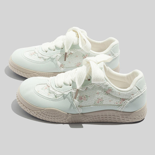 Damen Sneakers mit floralem Design und atmungsaktiver Mesh-Oberfläche EB