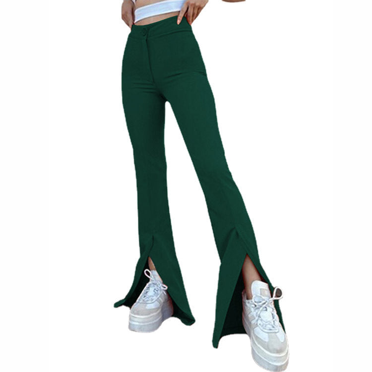 Damen Flared Leggings mit seitlichem Schlitz EB