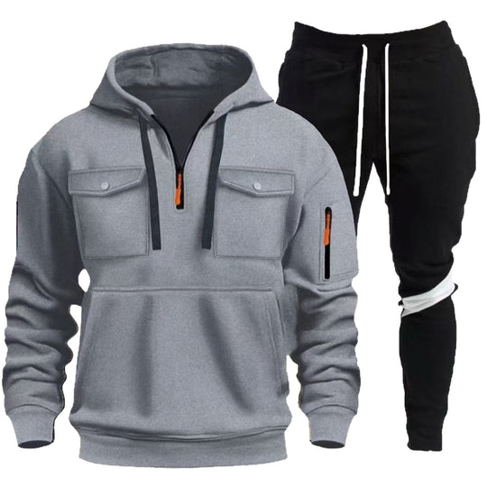 Herren praktische Kapuzenjacke mit Sporthose EB