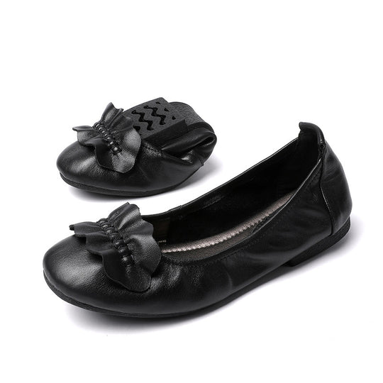 Damen Ballerinas mit dekorativem Schleifenakzent und rutschfester Sohle EB