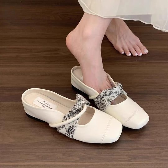 Damen Bequeme Slingback-Schuhe mit floralem Riemen EB
