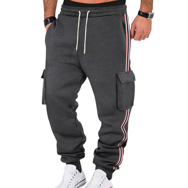 Herren Cargo-Joggerhose mit seitlichen Klapp‑Cargotaschen, Tunnelzug & Rippbündchen EB
