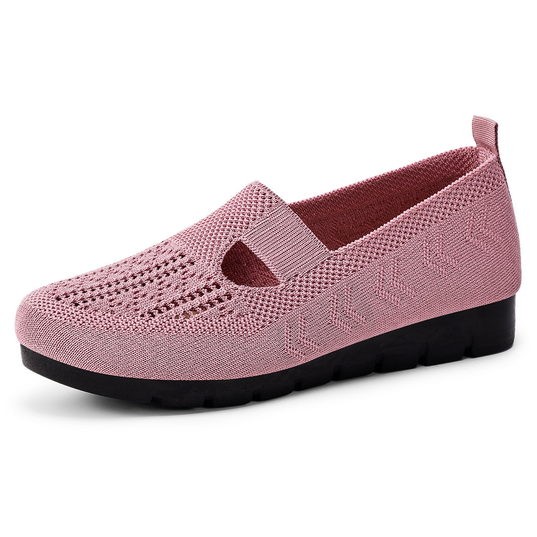 Damen Komfortable und atmungsaktive Slip-On Schuhe mit elastischem Riemchen EB