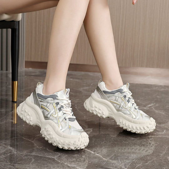 Damen Sportliche Chunky Sneakers mit atmungsaktiver Mesh-Oberfläche und stoßdämpfender Sohle EB