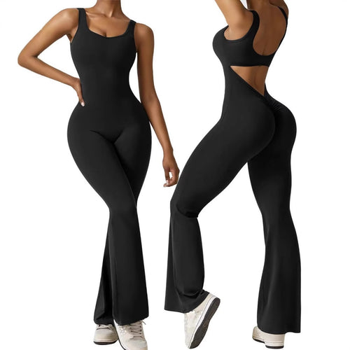 Damen Sportlicher Jumpsuit mit angeschnittenem Schnitt und trendy Cut-Outs EB