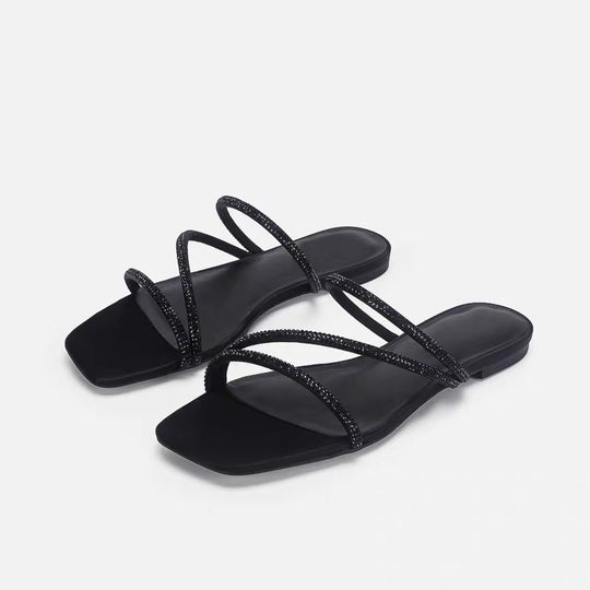 Damen Elegante und glamouröse Sandalen mit funkelnden Riemen EB