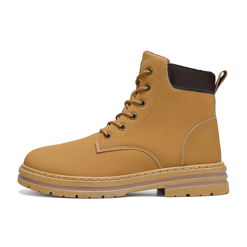 Herren robuste Lederstiefeletten mit rutschfester Sohle und weicher Innensohle EB