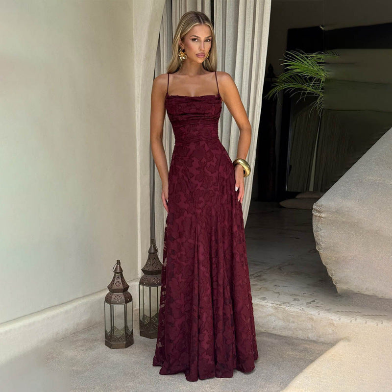 Damen Elegantes und figurumspielendes Abendkleid mit floralen Applikationen EB