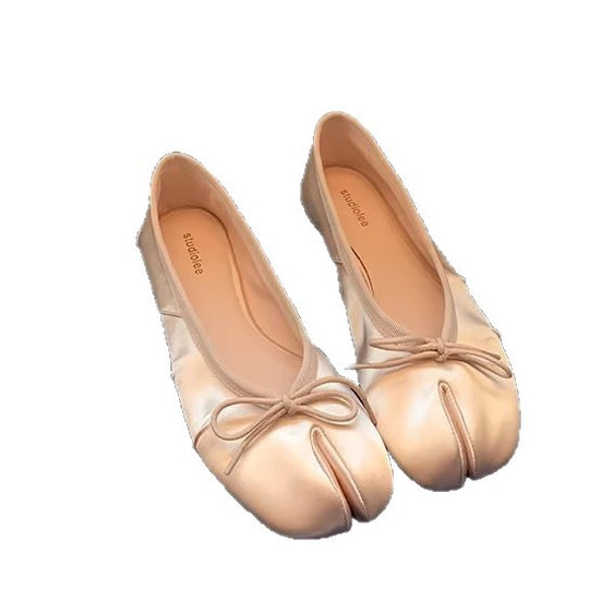 Damen Ballerinas mit modischem Punkte-Design und dekorativem Schleifenakzent EB