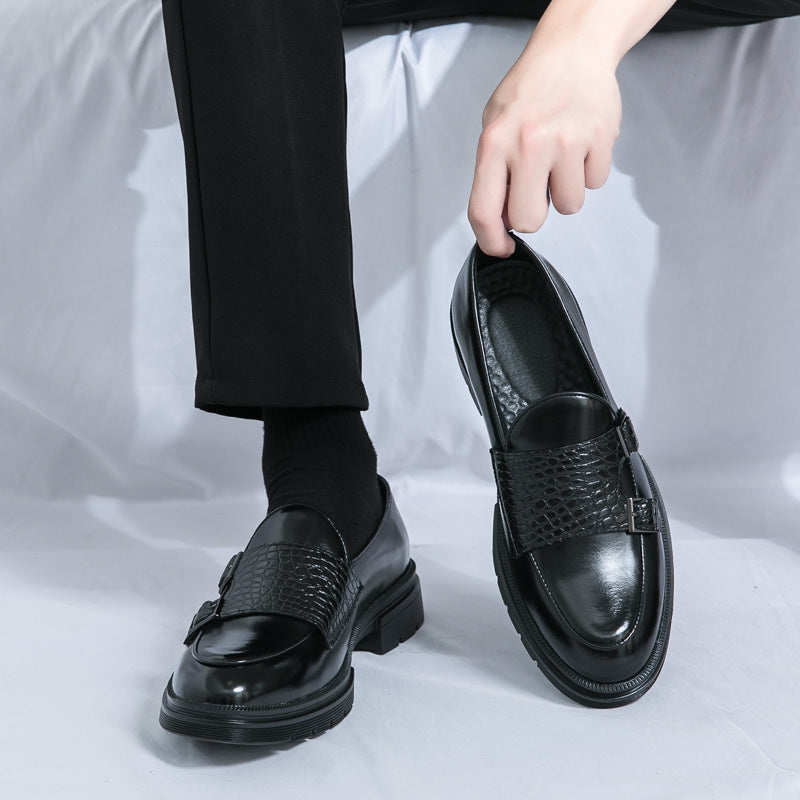 Damen elegante Mokassins mit modischen Schnallen und robustem Profil EB
