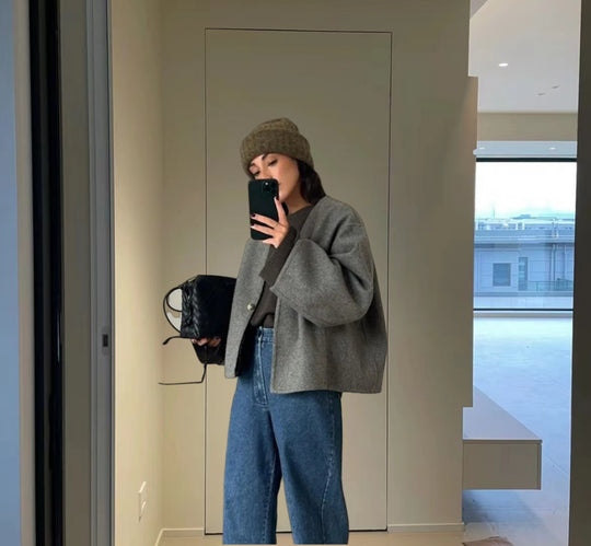 Damen Oversized Wolljacke EB