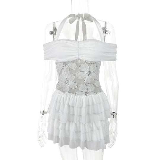 Damen Sommerliches Minikleid mit romantischen Rüschendetails EB