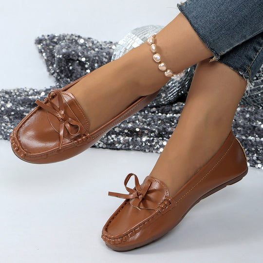 Damen Mokassins mit elegantem Schleifen-Detail und bequemer Sohle EB