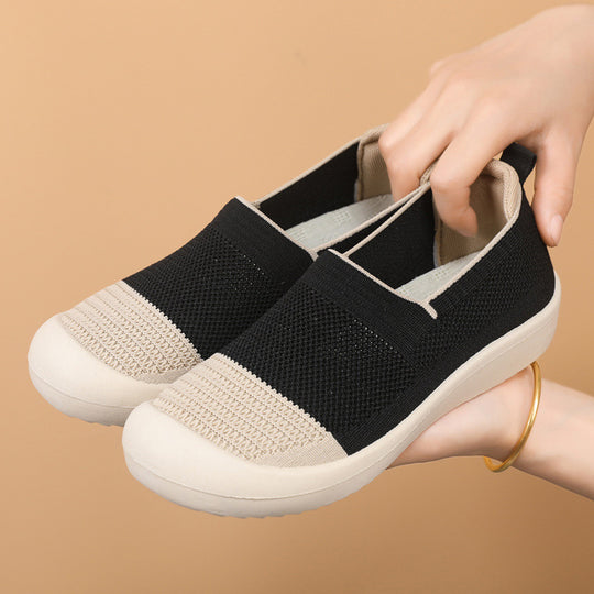 Damen Slip-On Sneakers mit atmungsaktivem Mesh-Obermaterial EB