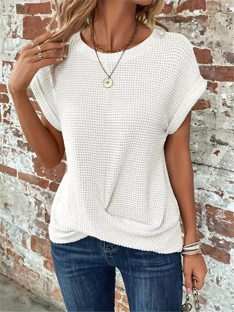 Damen lässiges Waffelstrickshirt EB