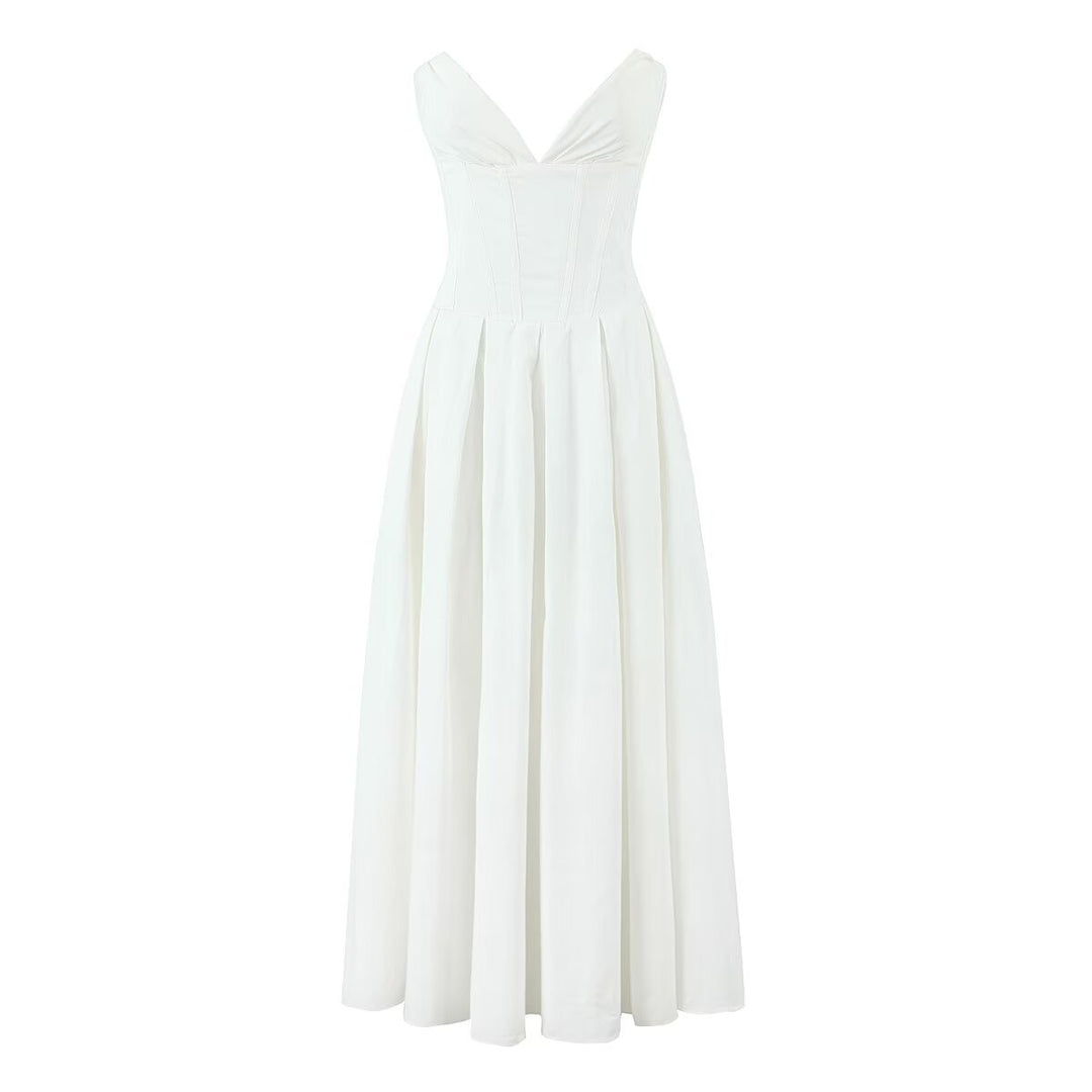 Damen Abendkleid mit herzförmigem Ausschnitt und fließendem Rock EB