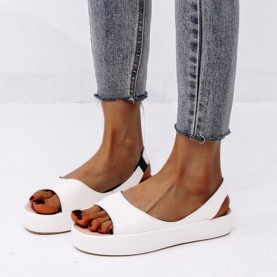 Damen Komfortable Slingback-Sandalen mit modischem Plateau und ergonomischem Fußbett EB