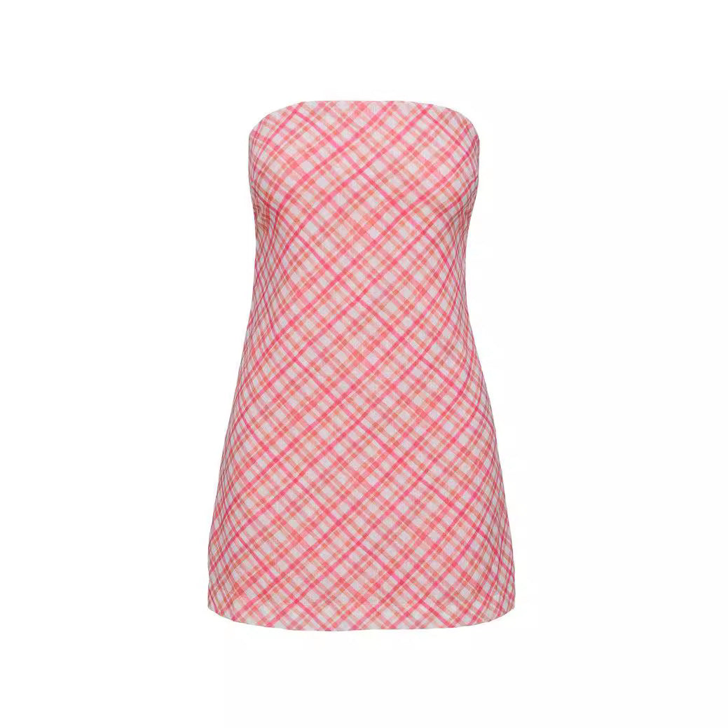 Damen kurzes trägerloses Kleid EB