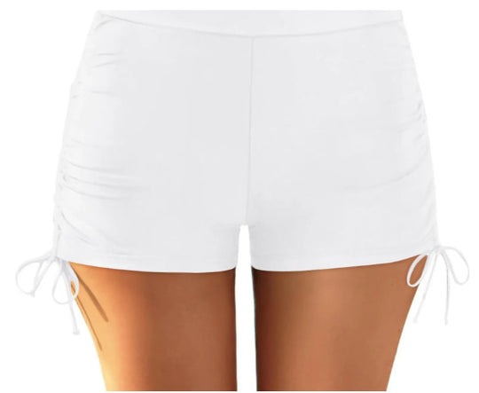 Damen Figurschmeichelnde Badeshorts mit Raffung und Seitenschnürung EB
