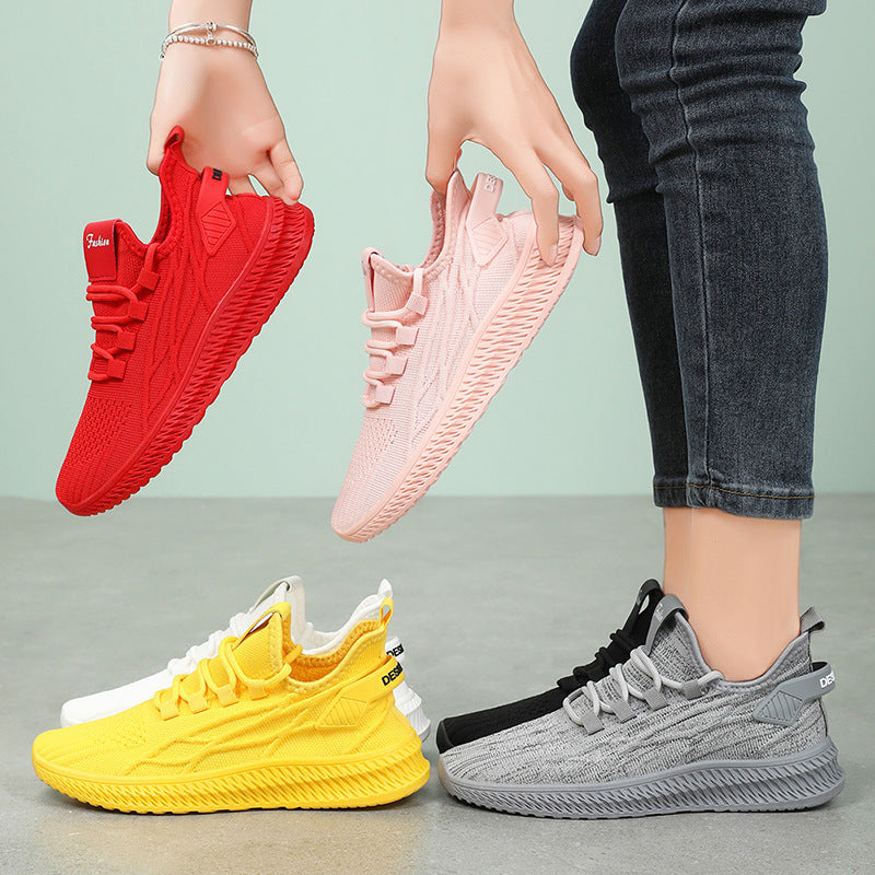 Damen Atmungsaktive Sport-Sneaker mit elastischem Obermaterial und dämpfender Sohle EB