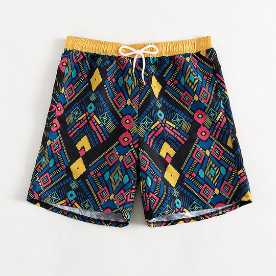 Damen Badehose mit elastischem Bund und modischem geometrischem Muster EB
