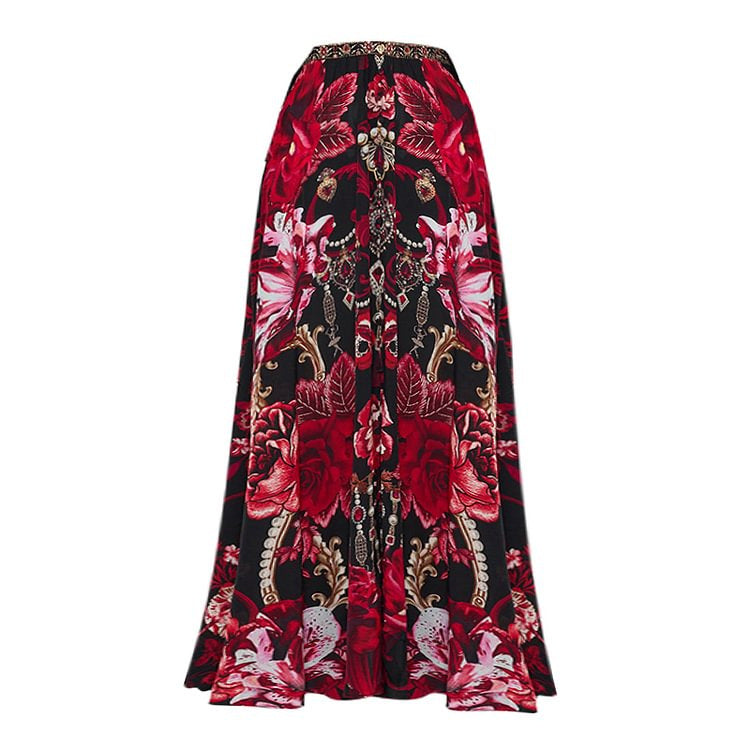 Damen Badeanzug mit raffinierten Rüschenträgern und opulentem Blumendesign EB
