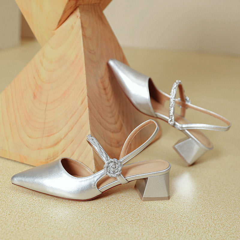 Damen Slingback-Pumps mit geschmackvollem Schmuckdetail EB