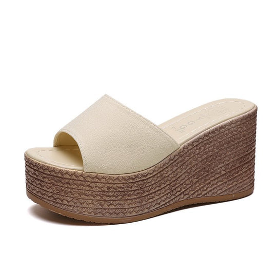 Damen Wedge-Pantoletten mit weichem Obermaterial und bequemer Sohle EB