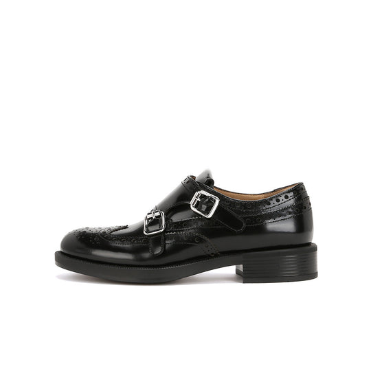 Damen elegante Mokassins mit doppeltem Schnallenverschluss EB