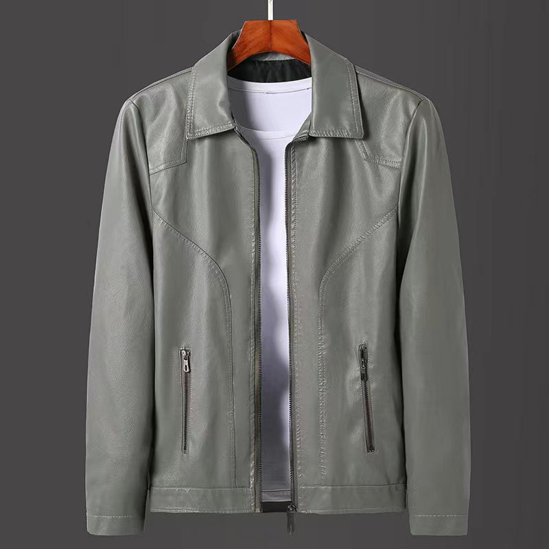 Herren lässige Kunstlederjacke EB