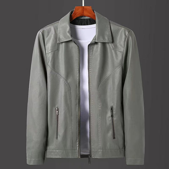 Herren lässige Kunstlederjacke EB