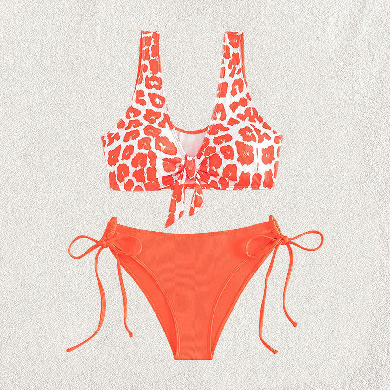 Damen Triangel-Bikini mit raffiniertem Wickeldetail und tiefem V-Ausschnitt EB