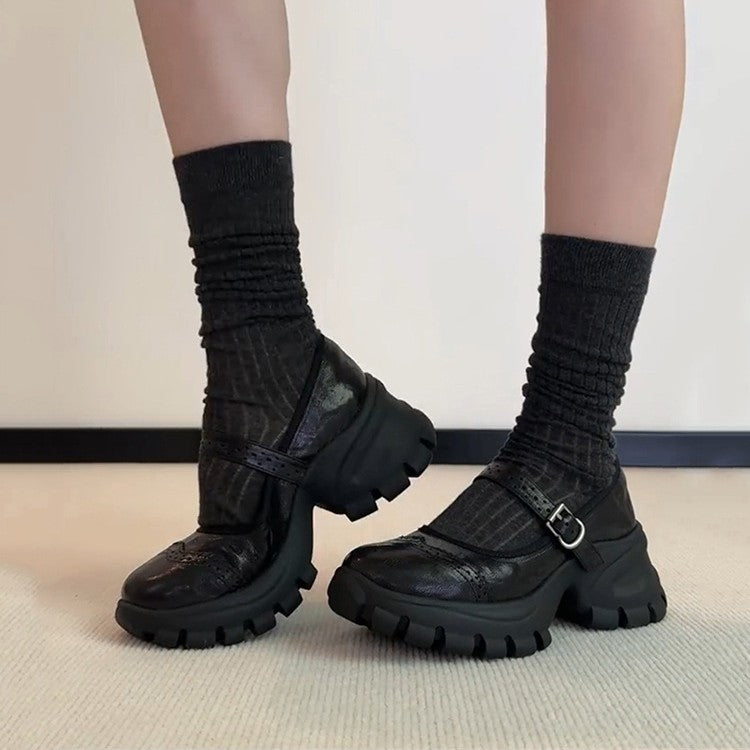 Damen Komfortable und stylische Chunky Heels EB