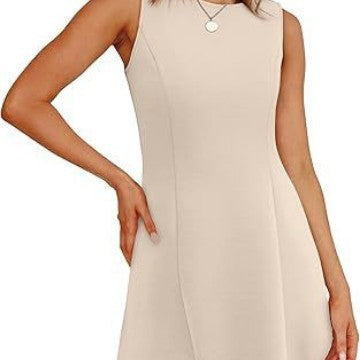Damen ärmelloses A-Linien Kleid mit zeitlosem Schnitt EB
