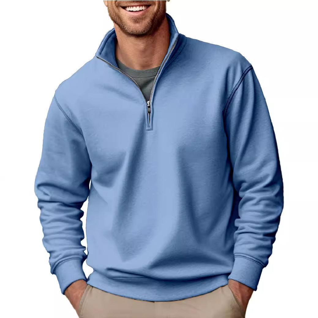 Herren nan Halbzip-Sweatshirt mit Stehkragen und weichem Fleece-Innenfutter EB