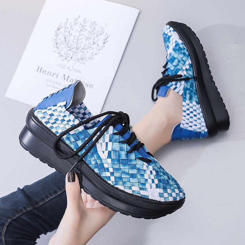 Damen Freizeit-Sneaker mit modernem geflochtenem Design und komfortabler Sohle EB