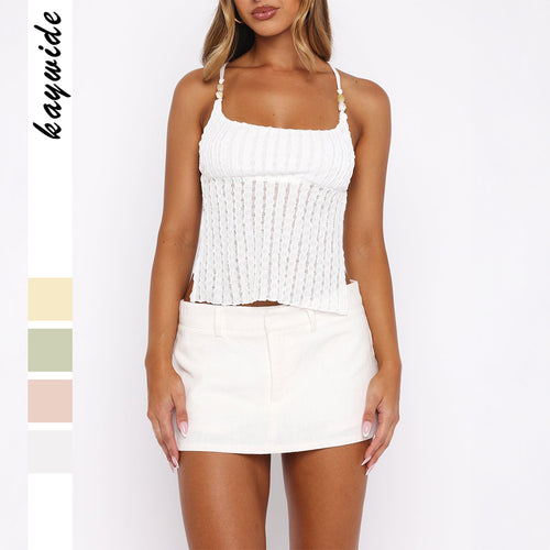 Damen Top mit gekräuseltem Design EB