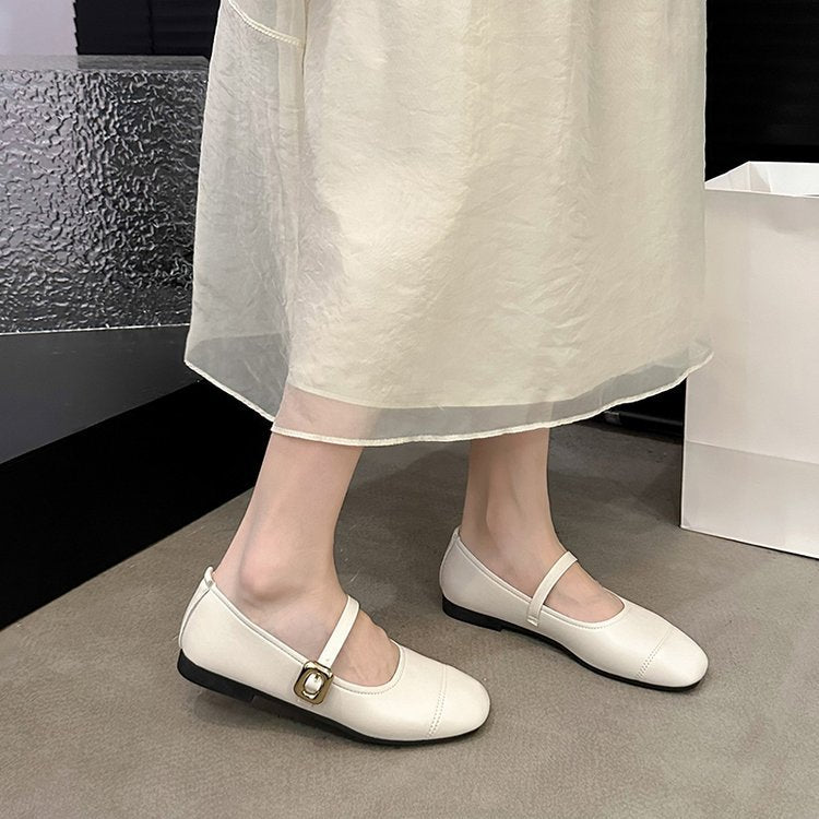 Damen elegante Mary Jane Ballerinas mit verstellbarem Riemen EB