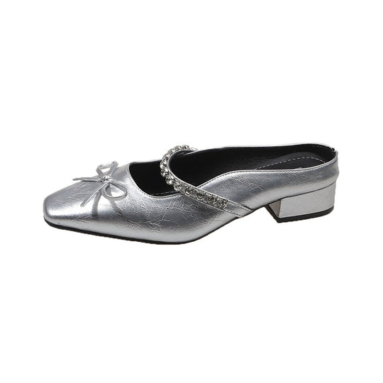 Damen elegante Schleifen-Pumps mit Kristall-Verzierung EB