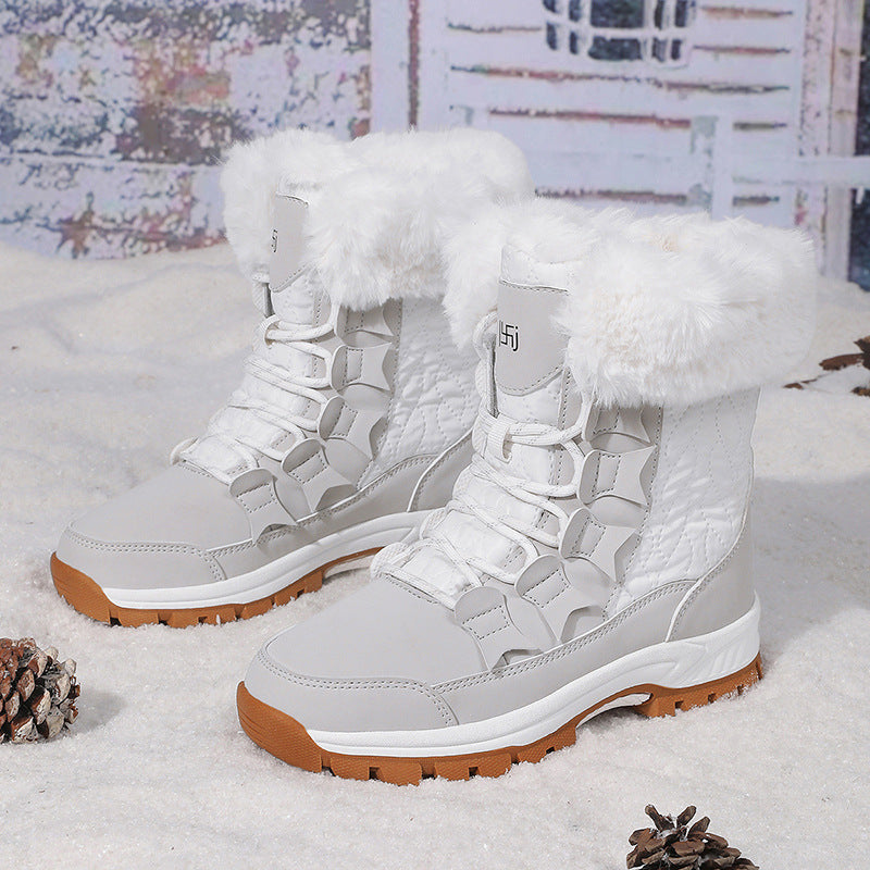 Damen Winterstiefel mit isolierendem Kunstfellkragen und rutschfester Sohle EB