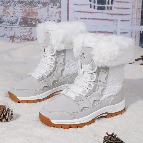 Damen Winterstiefel mit isolierendem Kunstfellkragen und rutschfester Sohle EB