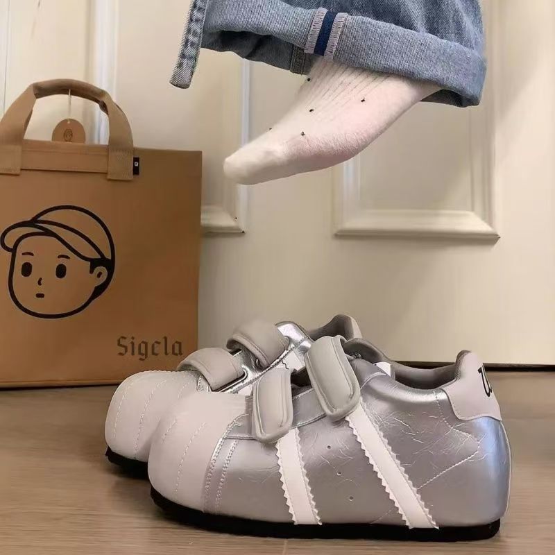 Damen Bequeme Sneakers mit doppeltem Klettverschluss und sportlichem Design EB