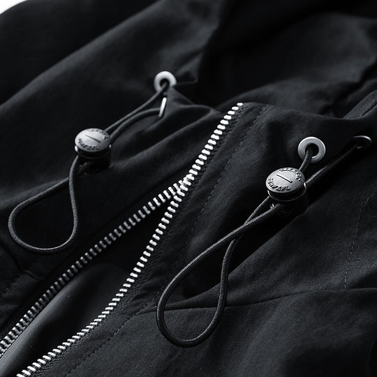 Unisex windabweisende Oversize-Kapuzenjacke aus Microfaser mit elastischem Saum EB